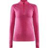 Dámské termo triko CRAFT Core Dry Active Comfort Zip růžová (Velikost M)