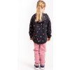 Dětská softshellová bunda UNUO bez zateplení pružná Basic, Černá, Květiny (Velikost 86/92, Věk 18-24 měsíců)