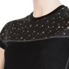 Dámské merino tričko SENSOR impress černá/pattern (Velikost M, Barva černá)