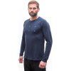 Pánské merino triko SENSOR Blend Typo deep blue (Velikost XL, Barva modrá)