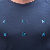 Pánské merino triko SENSOR Blend Typo deep blue (Velikost XL, Barva modrá)