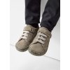 Dětské kožené barefoot boty UNUO, Khaki (Velikost 27)