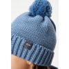 Dětská čepice UNUO pletená Bobble, Modrá (Velikost S (45 - 48 cm), Věk 1-3 roky)
