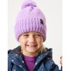 Dětská čepice UNUO pletená Bobble, Lila (Velikost S (45 - 48 cm), Věk 1-3 roky)
